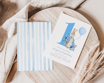 Peter Rabbit First Birthday Invitation | Instant Download