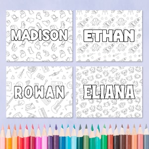 Editable Name Coloring Pages Customizable Coloring Book Printable