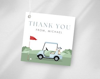 Étiquettes de faveur de golf avec départ partiel | Tags de remerciement pour anniversaire de golf | Etiquettes de fête trou d'un coup | Téléchargement instantané