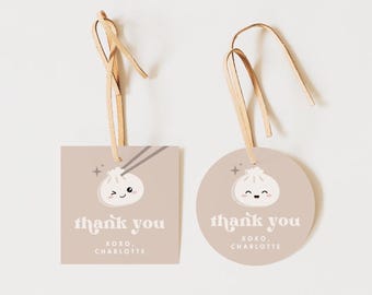 Little Dumpling Favor Tags | Bao Dumpling Birthday | Dim Sum Baby Shower Thank You Tags | Instant Download