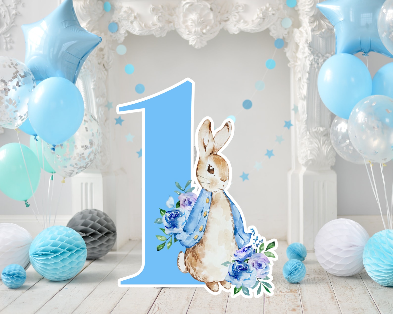 Peter Rabbit Cutout | Blue First Birthday Standee | Instant Download - Etsy