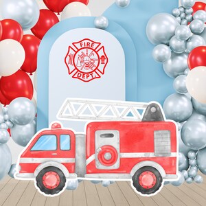 Recorte de camión de bomberos gran decoración / decoración de fiesta de bomberos / descarga instantánea