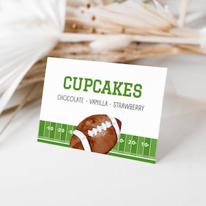 Cartes pour buffet de fête de football | Étiquettes alimentaires modifiables | Moins d'un an | Décoration d'anniversaire pour garçon Game Time | Téléchargement instantané