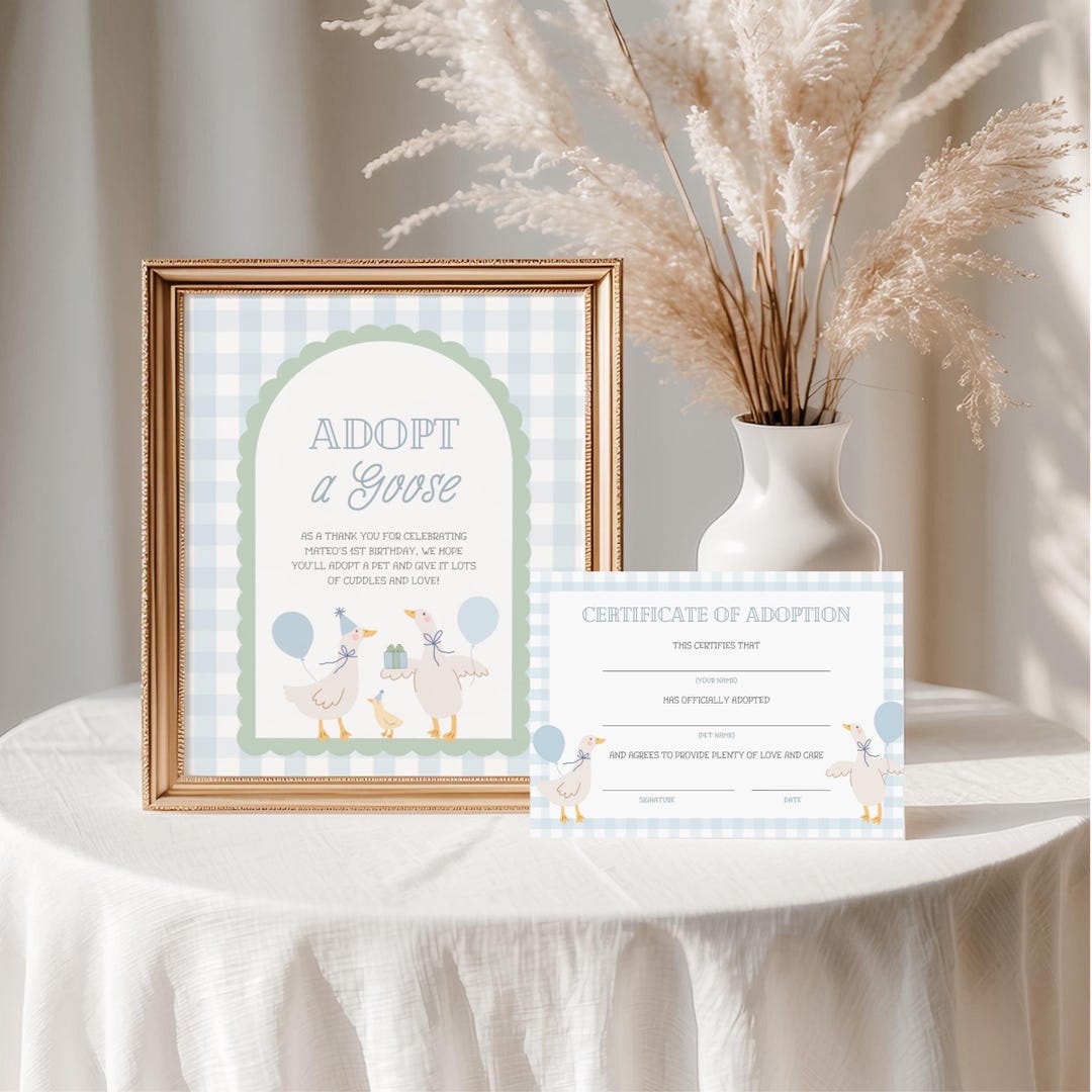 Silly Goose Adoption Sign & Certificate | Editable Adopt a Goose Sign ...