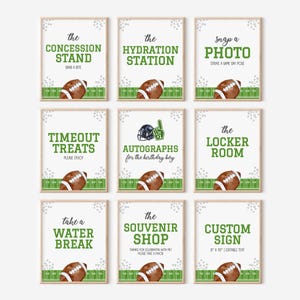 Football Party Sign Bundle | First Year Down Editable Signs | Game Time Boy Birthday Party | Instant Download