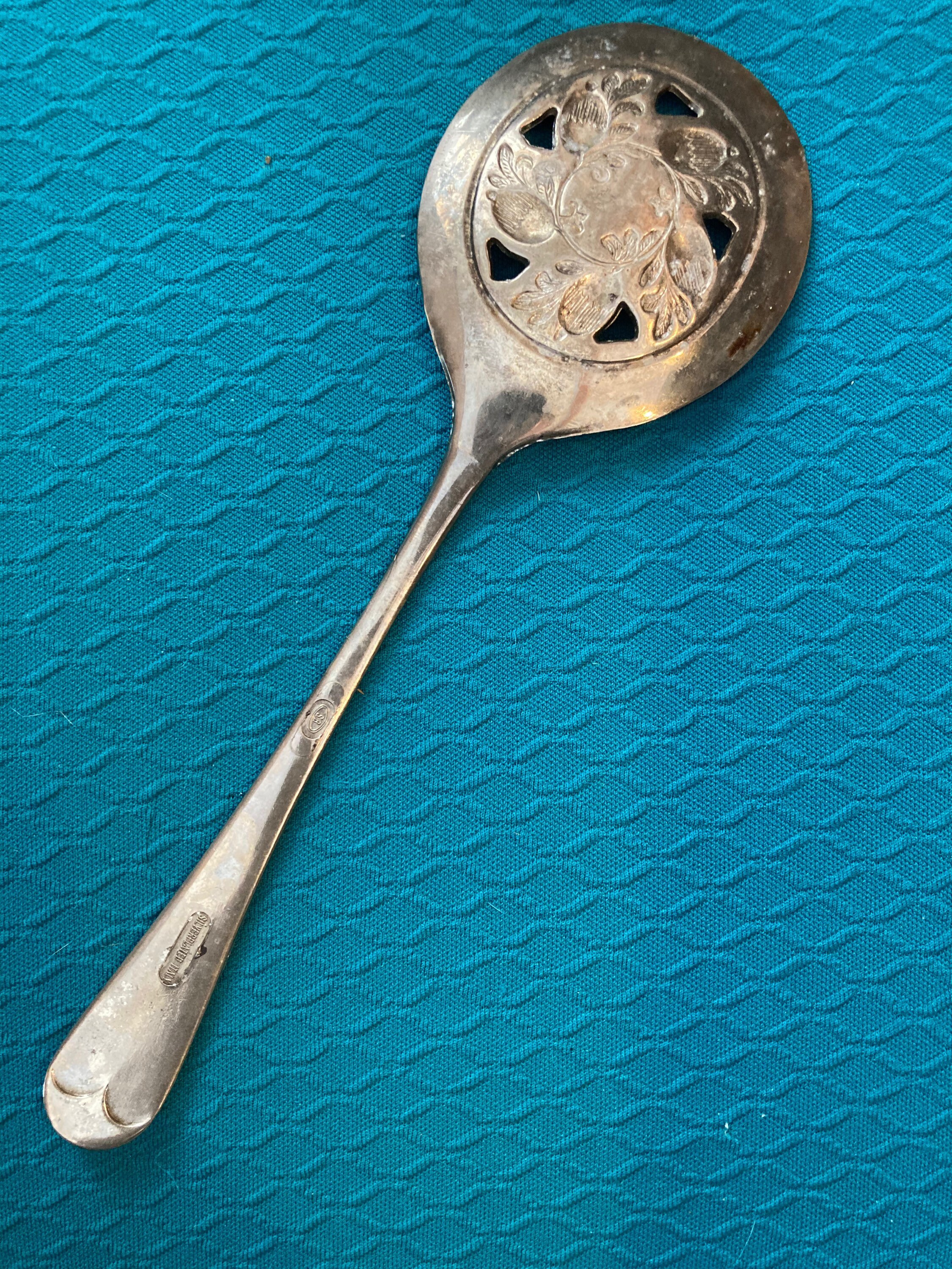 Acorn Silver Plate Serving Spoon Slotted Spoons Leonard Etsy