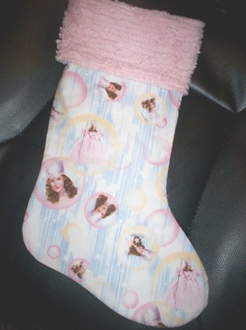 Wizard of Oz Glinda the Good Witch and Chenille Handmade Christmas Stocking with FREE US SHIPPING