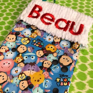 Disney Tsum Tsum and Chenille Handmade Christmas Stocking with FREE US SHIPPING