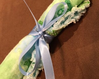 Green and Blue Turtle Baby Burp Pad