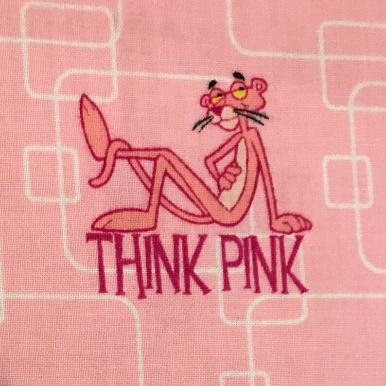 OOP Rare Pink Panther Fabric 27 X 45