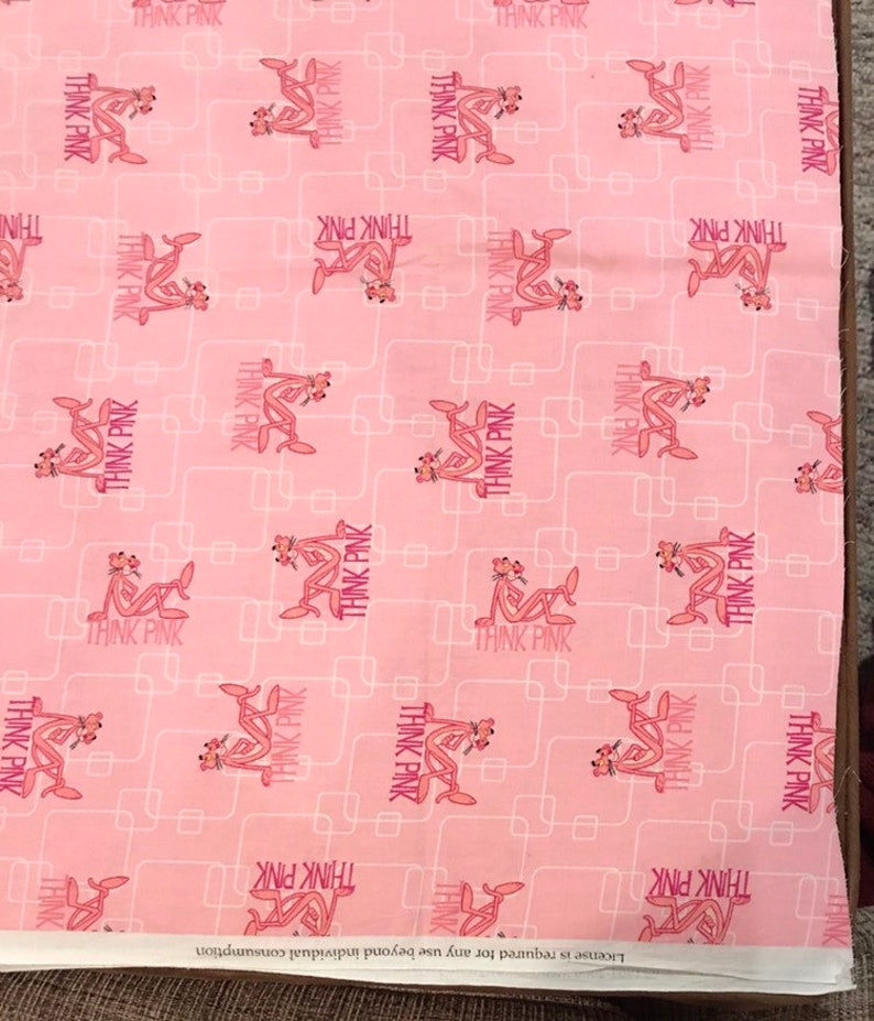 OOP Rare Pink Panther Fabric 27 X 45
