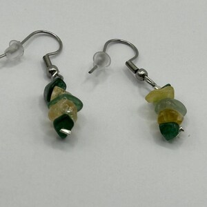 Saint Patrick&#39;s Day Jade, Aventurine, and Citrine Fishhook Earrings