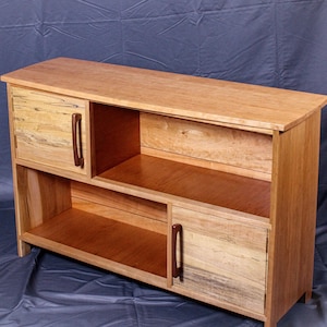 Handcrafted Cherry and Spalted Maple Modern Sideboard/Credenza