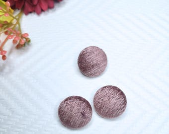 LAVENDER button, velveteen buttons, upholstery button, fabric button, tufting button, headboard button, coat buttons, set of 3 buttons