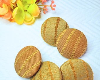 GOLD STRIPE buttons, upholstery button, fabric button, tufting button, headboard button, coat buttons, set of 5
