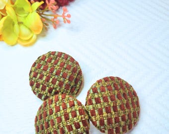 RED GOLD buttons, upholstery button, fabric button, tufting button, headboard button, coat buttons, set of 3