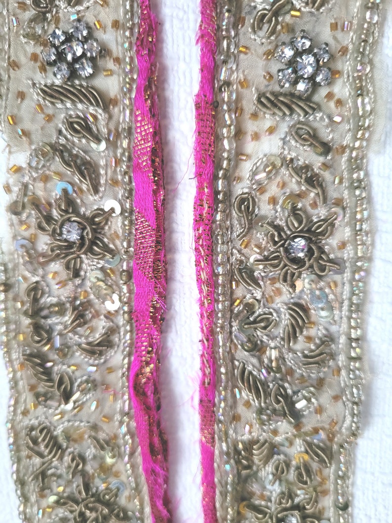 2 pieces sheer trim, silver bronze accents image 2