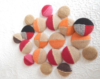 Cashmere covered buttons, luxury fabric buttons, soft wool buttons, sewing buttons, coat, jacket & upholstery button