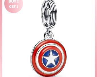 Charm Bracelet Bead, Marvel Avengers Captain America Shield Charm, Marvel Avengers Jewelry, Avengers Captain Jewelry, America Shield Jewelry