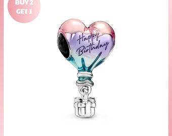 Charm Bracelet Bead, Happy Birthday Hot Air Balloon Charm, Happy Birthday Jewelry, Happy Birthday Hot Jewelry, Birthday Hot Jewelry