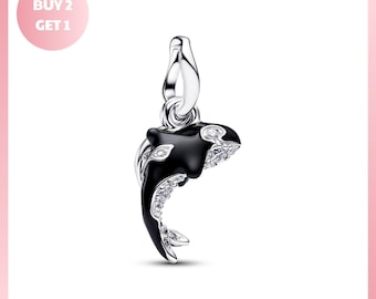 Charm Bracelet Bead, Orca Dangle Charm, Orca Dangle Jewelry, Gift for Her