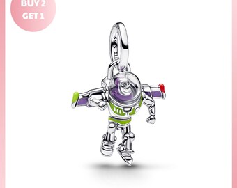 Charm Bracelet Bead, Disney Pixar Buzz Lightyear Dangle Charm, Disney Pixar Jewelry, Disney Pixar Buzz Jewelry, Pixar Buzz Jewelry