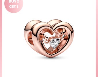 Charm Bracelet Bead, Final Sale Radiant Heart Floating Charm, Final Sale Jewelry, Final Sale Radiant Jewelry, Sale Radiant Jewelry