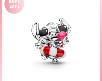 Charm Bracelet Bead, Disney Stitch Summer Fun Charm, Disney Stitch Jewelry, Disney Stitch Summer Jewelry, Stitch Summer Jewelry
