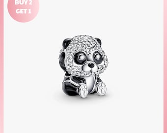 Charm Bracelet Bead, Sparkling Cute Panda Charm, Sparkling Cute Jewelry, Sparkling Cute Panda Jewelry, Cute Panda Jewelry, Gift for Her