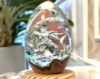 Pisces Epoxy Resin Egg with Internal Light, Birthday gift,Epoxy Resin Lamp