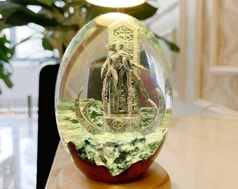 Cancer Epoxy Resin Egg with Internal Light, Birthday gift,Epoxy Resin Lamp