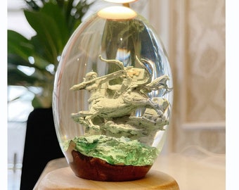 Sagittarius Epoxy Resin Egg with Internal Light, Birthday gift