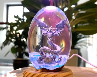 Capricorn Epoxy Resin Egg with Internal Light,Epoxy Resin Lamp, Birthday gift