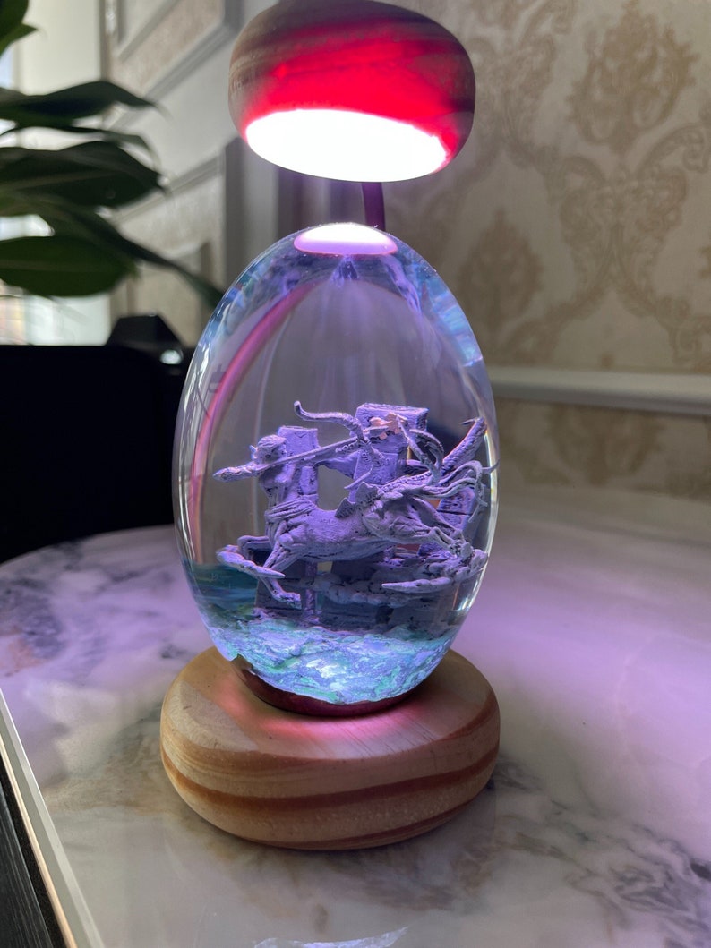 Sagittarius Epoxy Resin Egg with Internal Light, Birthday gift,Epoxy Resin Lamp zdjęcie 2