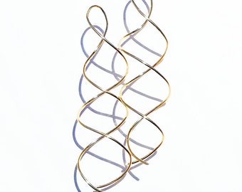 DNA Helix Spiral Earrings in Sterling Silver, 14k Goldfilled, Rose Goldfilled, Brass or Copper