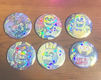 FNaF Silver Eyes comic pin back buttons (Batch 2)