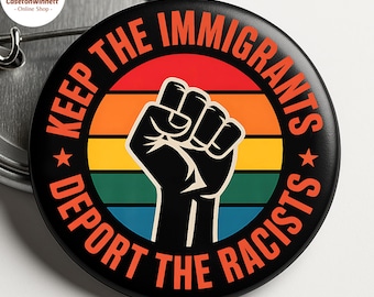 Immigranten Welkom Resist Hate Sociale rechtvaardigheid Mensenrechtenspeld, feministische speld voor vrouwenrechten Knoop protestbadge, anti-Trump speld