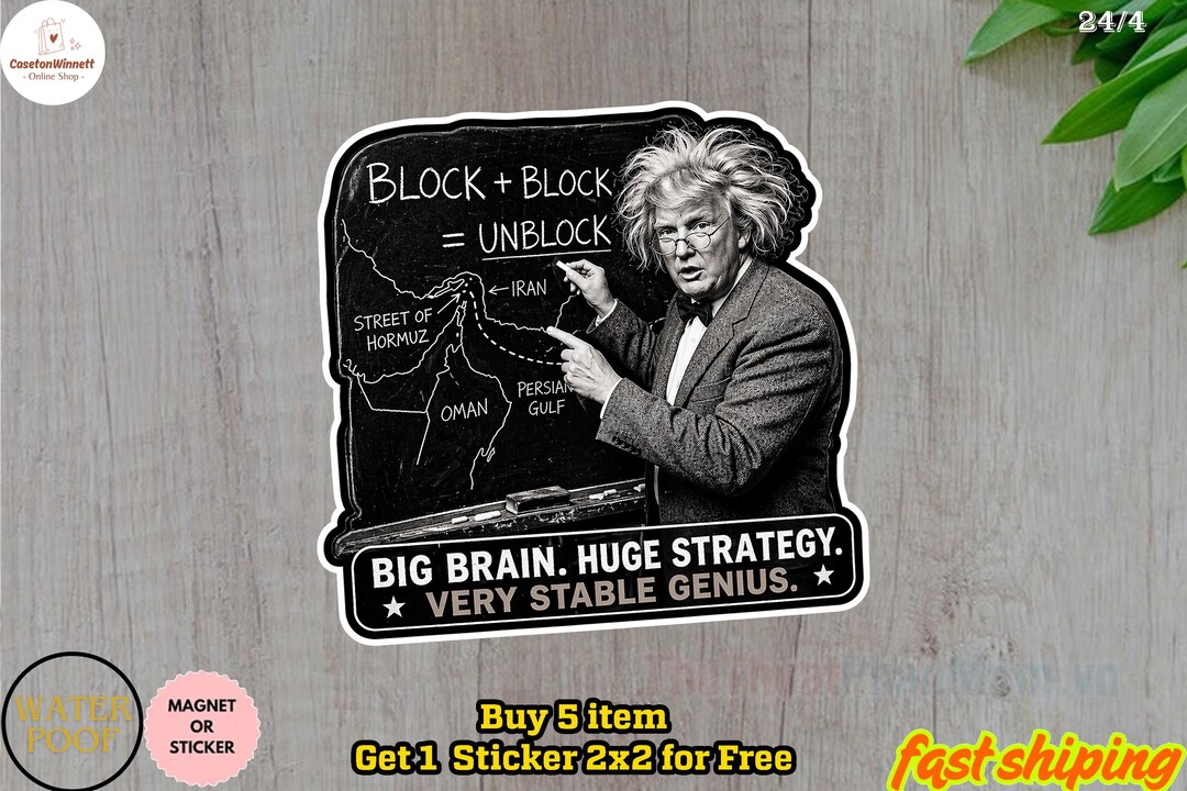 Trump Einstein Funny Sticker, Meme Trump Decal, Very Stable Genius ...