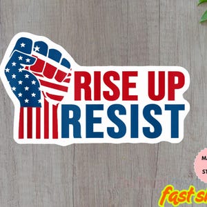 Rise Up Resist Sticker/Car Magnet, Wildflower Protest Sticker, Anti Trump Sticker,Equality Activist Sticker, Community Is Resistance Sticker