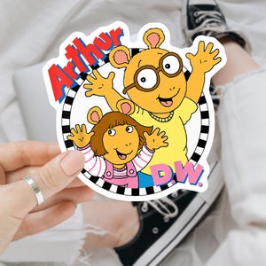 Arthur Show inspirierte wasserfeste Vinylaufkleber, nostalgische TV-Aufkleber, Throwback-Aufkleber, Arthur Meme, Arthur und D.W, Geschenk für Kinder