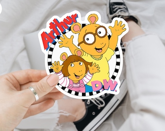 Arthur Show Inspired Waterproof Vinyl Stickers, Nostalgic TV Stickers, Throwback Stickers, Arthur Meme, Arthur and D.W, Gift for Kids