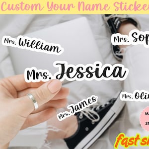 Waterproof Name Sticker, Personalized Vinyl Sticker, Name sticker, Custom sticker, Water Bottle Sticker, Colored Decal, Custom Name Sticker