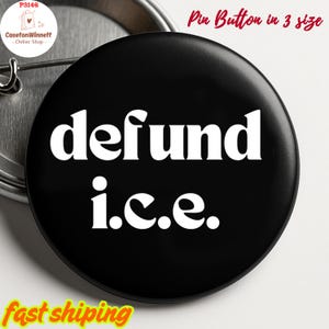 Defund ICE Pin, Magnet, Schlüsselbund, Spiegel, Deportation Hass, Rassengleichheit Politischer Protest Menschrechtler Aktivist Button Geschenk, ICE abschaffen