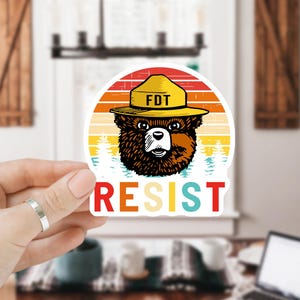 Alt National Park, Smokey the Bear, Resist, Nationalparks Aufkleber, Widerstand, Fortschrittliche Aufkleber, Linke Aufkleber