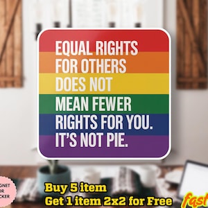 Klistermärke med lika rättigheter för andra/bilmagnet, Pro HBTQ-klistermärke, laptopklistermärke | Politiskt feministisk dekal | Protestgåva