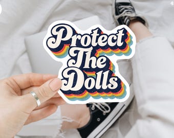 Adesivo "Protejam as Bonecas", Adesivo de Vinil "Protejam as Crianças Trans", Adesivo LGBTQ+, Adesivo de Igualdade, Adesivo de Orgulho Trans, Adesivo de Direitos Humanos
