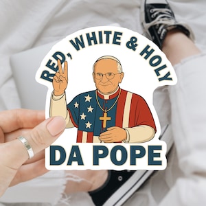 Adesivo Papa Leone XIV, primo Papa americano, "La pace sia con tutti voi", adesivo cattolico in vinile, elezioni papali 2025, regalo adesivo cattolico