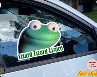 Sticker lézard meme/aimant de voiture – Sticker viral tiktok drôle meme, autocollant lézard, autocollant drôle, Tiktok tendance, lézard lézard Sticker lézard