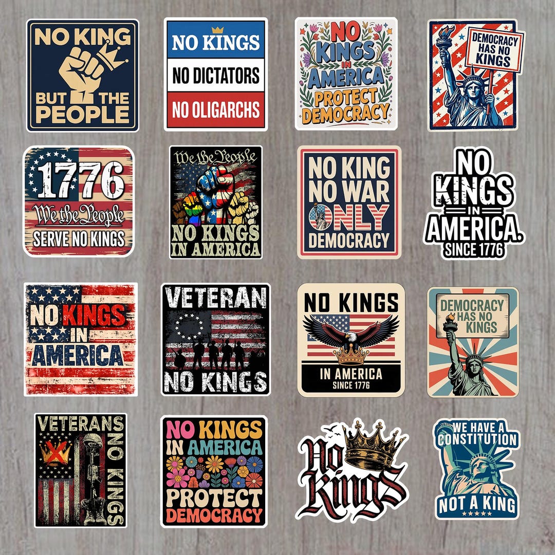 Democratic Rights Sticker Sticker Pack No Kings in America Protest, Anti-trump Stickers ...