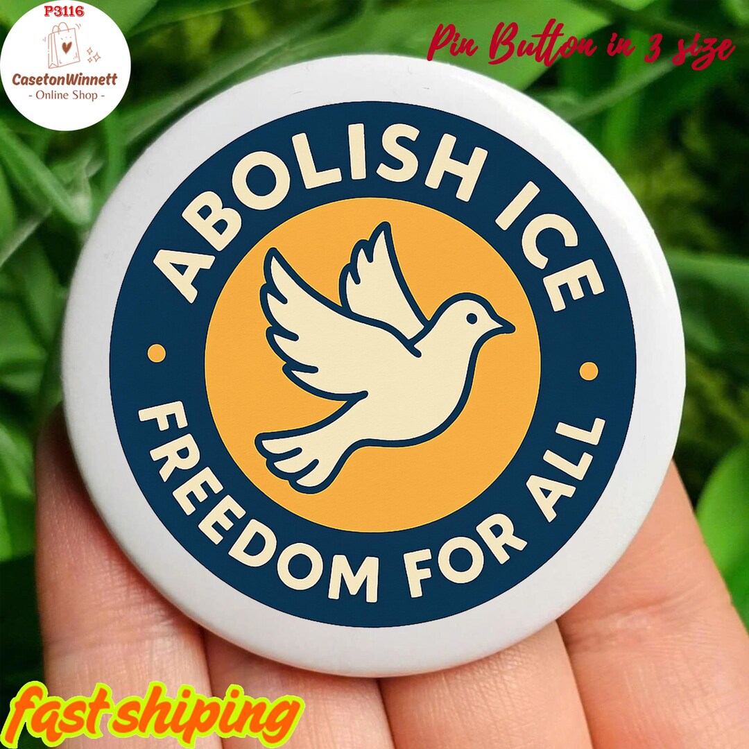 Abolish ICE Freedom for All Pin Button in 3 Size, Flair Button, Anti ...